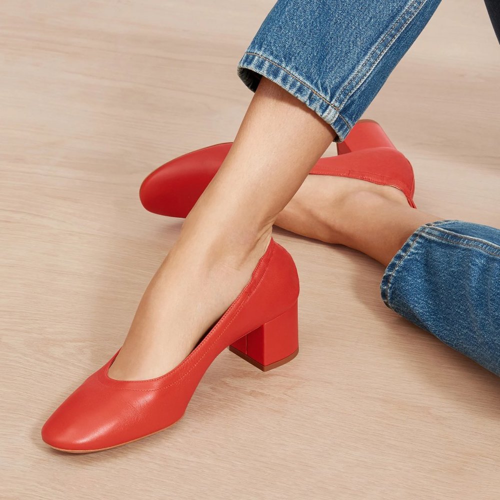 Everlane Day Heel in Bright Red